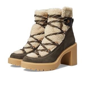 Dolce Vita Ankle Boots in Olive and Cream